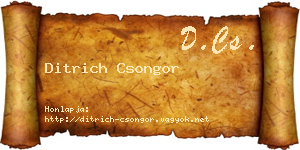 Ditrich Csongor névjegykártya